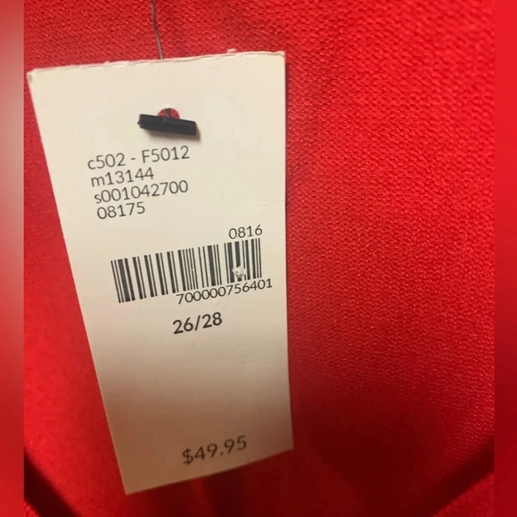 NWT Lane Bryant Red V-Neck Sweater with Long Sleeves - Picture 4 of 5